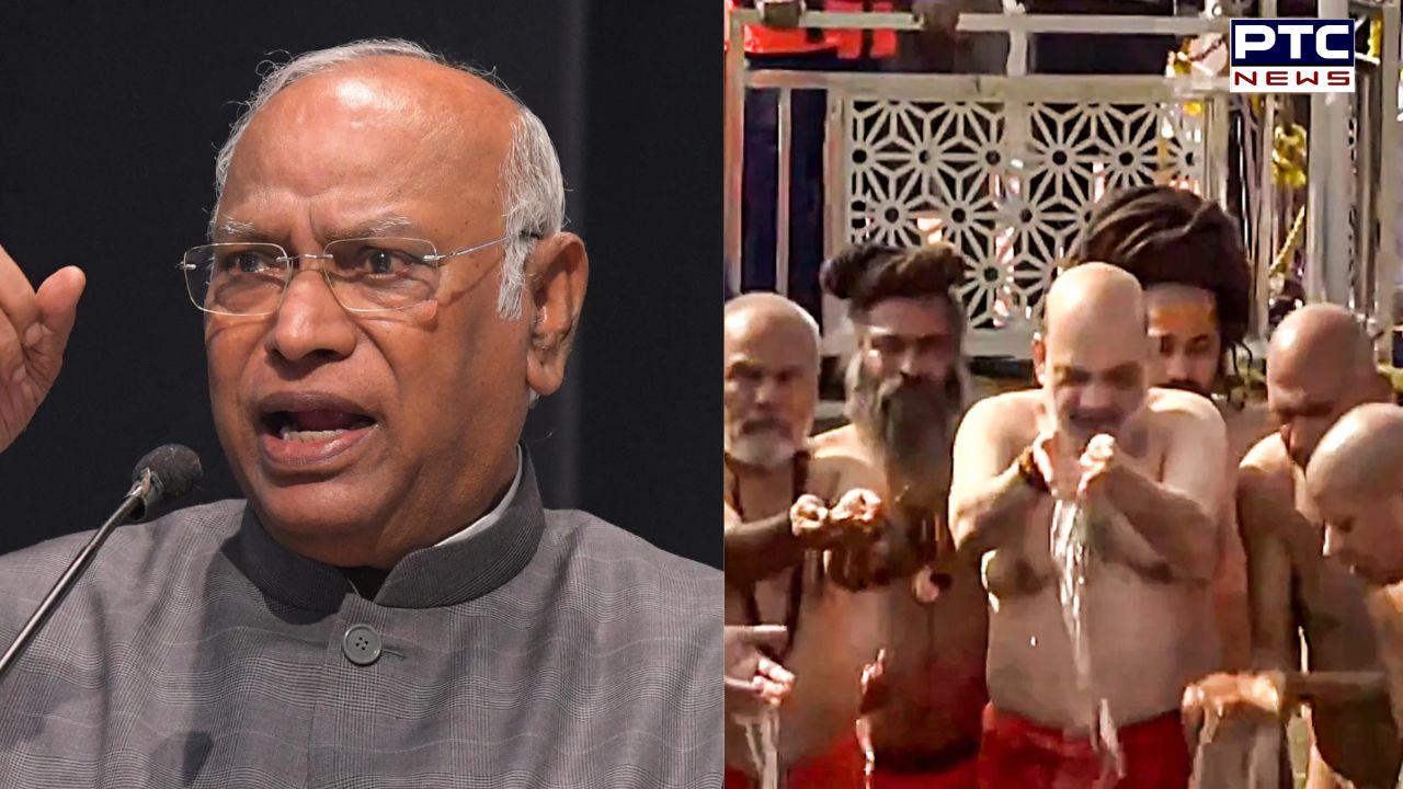 Congress President Kharge takes a dig at leaders' holy dip in Maha Kumbh; irked BJP responds