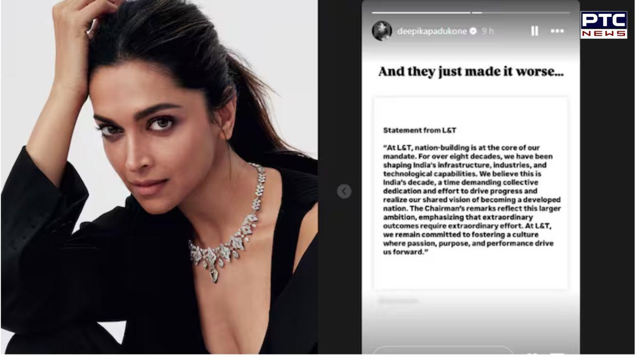 Deepika Padukone slams L&T chairman's remarks on 90-hour workweek, calls defence statement 'worse'