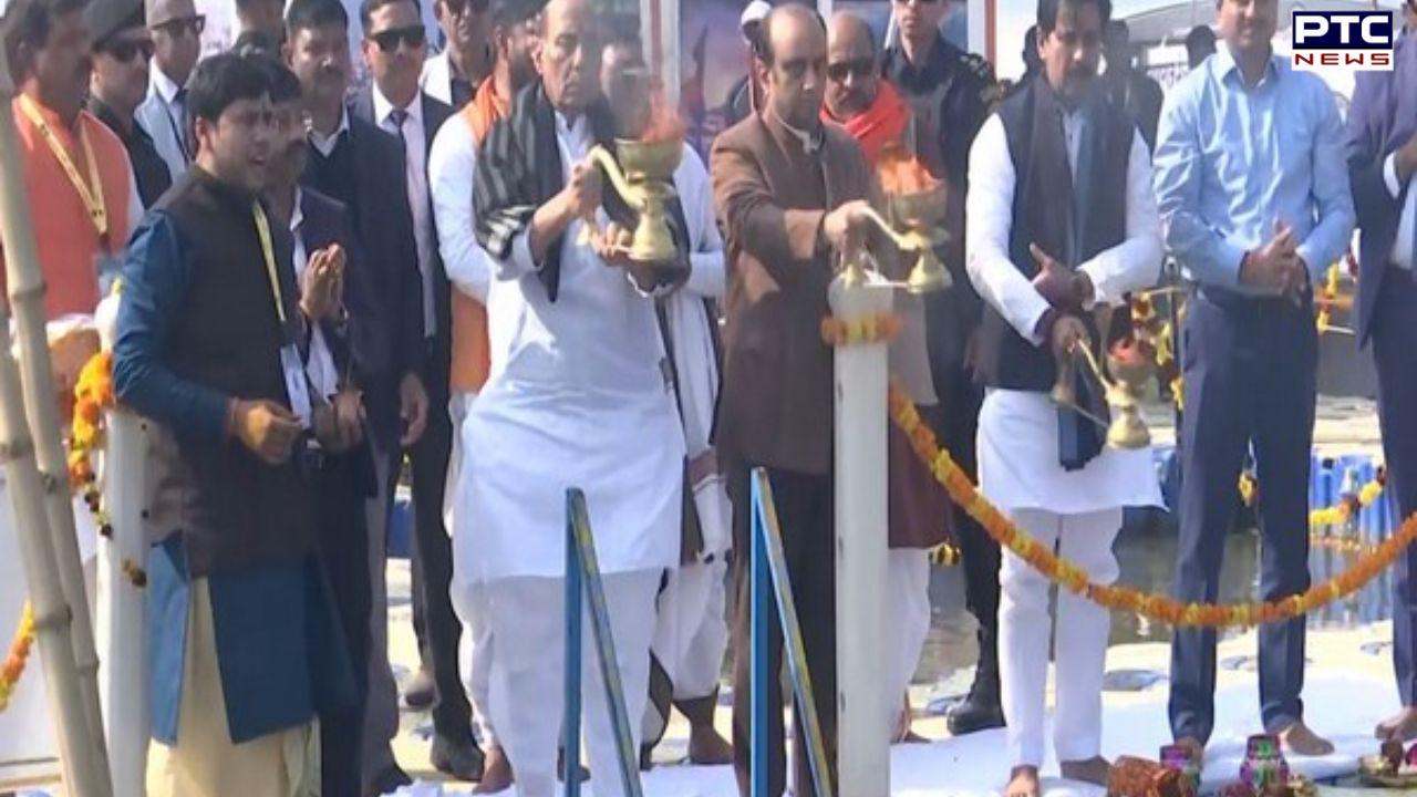 Rajnath Singh, other BJP leaders take dip in the Triveni Sangam on sixth day of Maha Kumbh