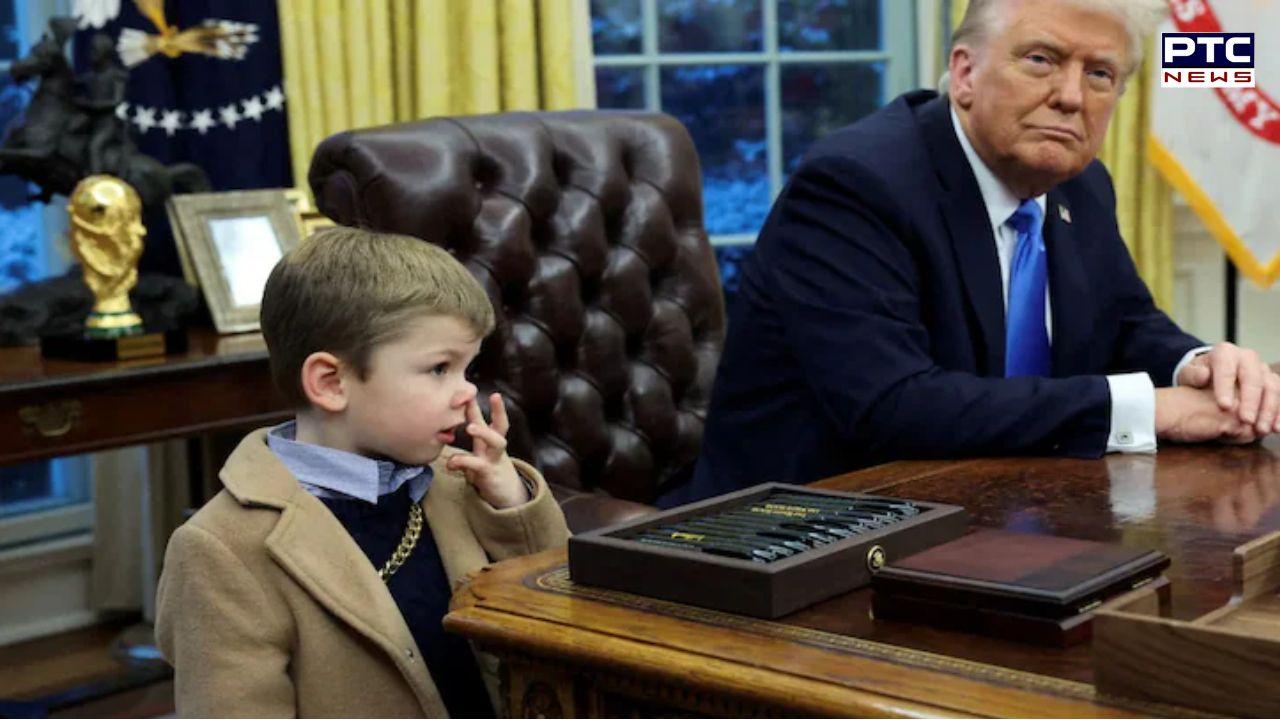 Trump removes his iconic office desk after Elon Musk's son spotted picking his nose, wiping fingers!