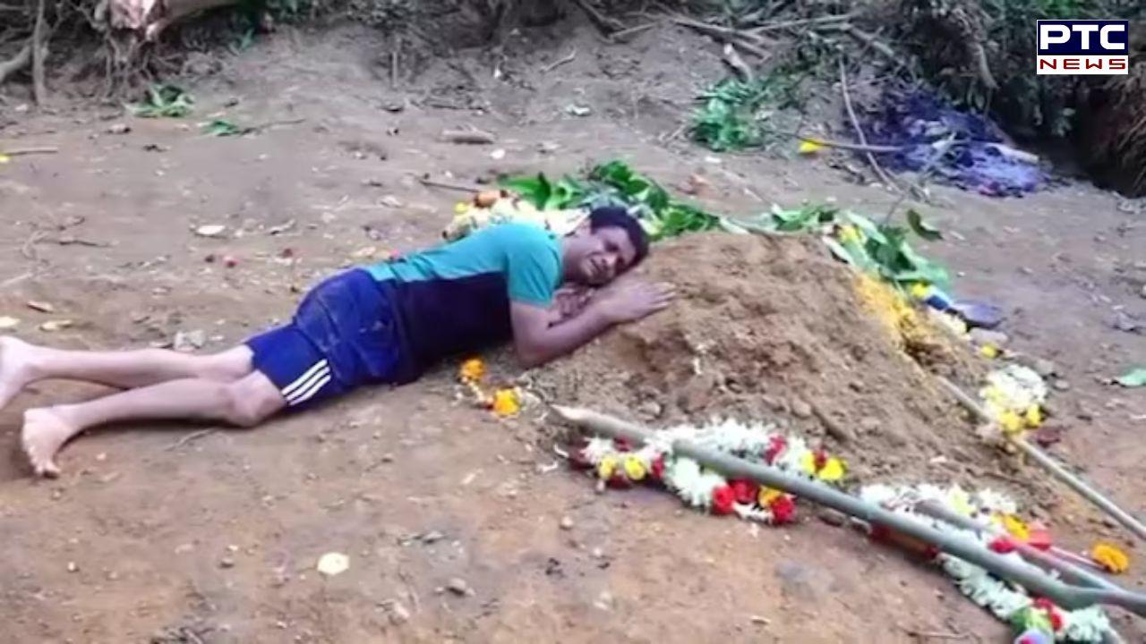 Inconsolable father sits near son's grave who was killed in Bengaluru stampede, refuses to leave: 'Want to stay here too'