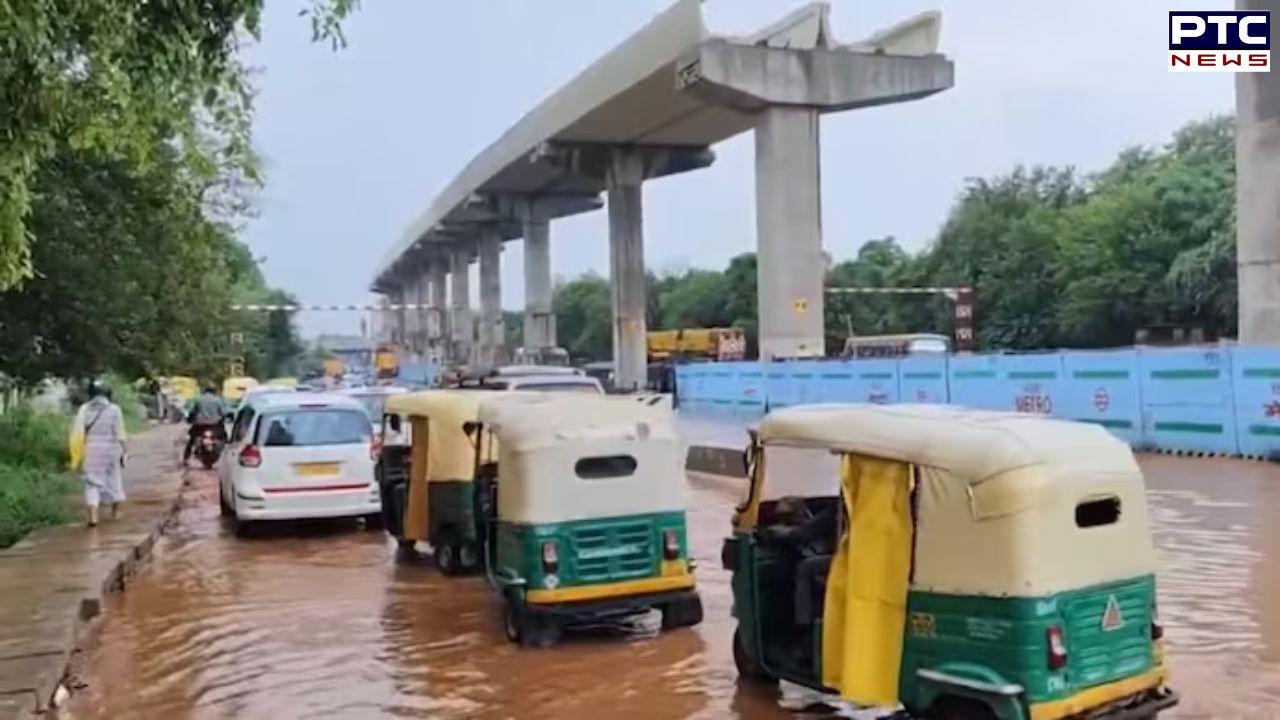 Heavy rain spell in Delhi-NCR triggers waterlogging, leaves commuters stranded; red alert issued