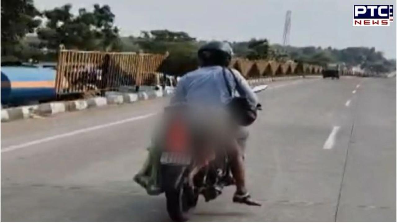 Nagpur tragedy: Man forced to carry wife’s body on bike after fatal accident, video sparks public outcry