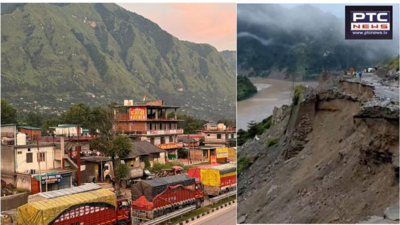 50-km traffic snarl on Chandigarh-Kullu Highway as landslides block trucks carrying fruits, vegetables