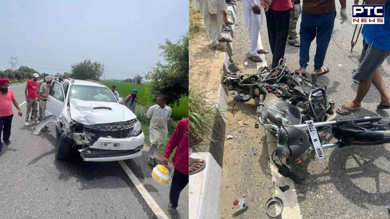 Car-Bike Accident in Moga : ਮੋਗਾ 'ਚ ਖੌਫ਼ਨਾਕ ਸੜਕ ਹਾਦਸਾ, ਭਰਾ ਨੂੰ ਰੱਖੜੀ ਬੰਨ੍ਹਣ ਜਾ ਰਹੀ ਭੈਣ ਦੀ ਕਾਰ ਦੀ ਟੱਕਰ 'ਚ ਮੌਤ