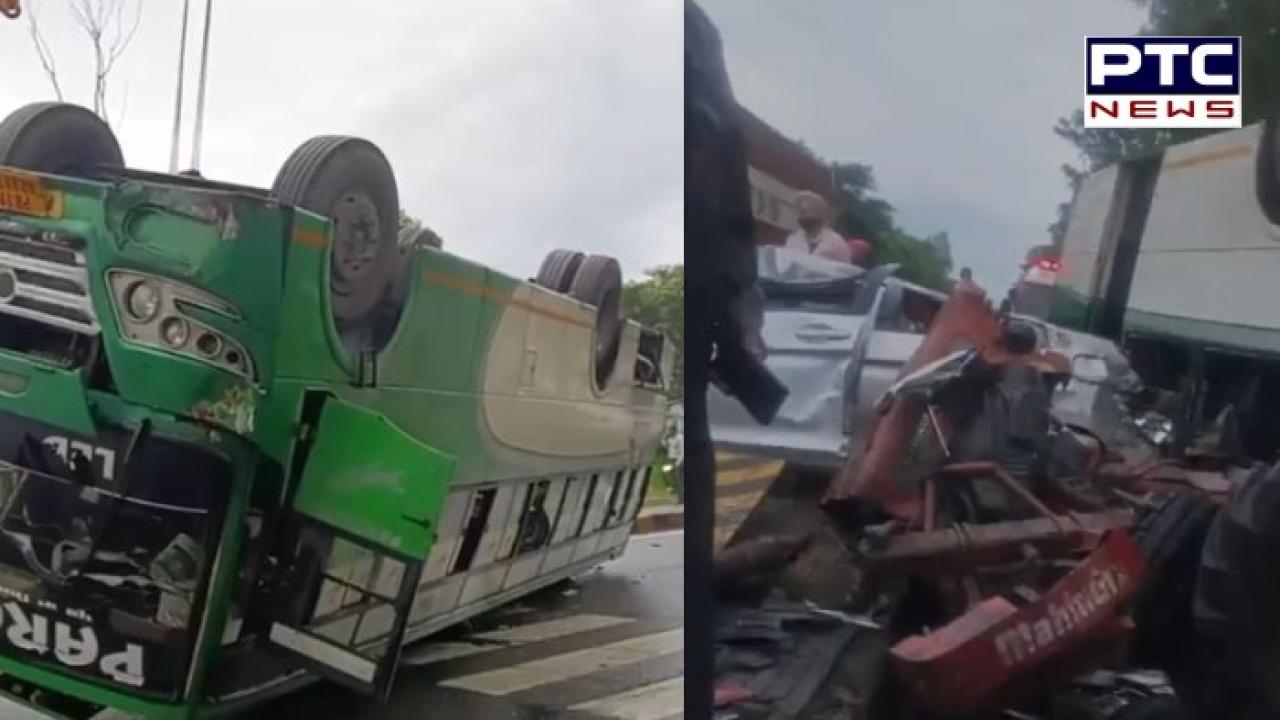 Hoshiarpur Road Accident : ਟਰੈਕਟਰ ਨਾਲ ਟਕਰਾਉਣ ਕਰਕੇ ਪਲਟੀ ਸਵਾਰੀਆਂ ਨਾਲ ਭਰੀ ਬੱਸ , ਇੱਕ ਦੀ ਮੌਤ ,8 ਜ਼ਖਮੀ