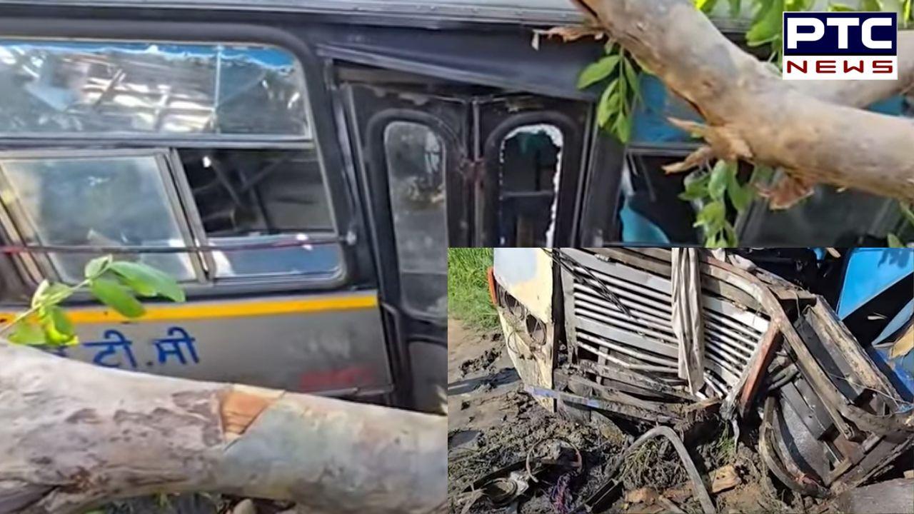 PRTC Bus Accident : ਪੰਜਾਬ 'ਚ ਵਾਪਰਿਆ ਹਾਦਸਾ; ਦਰੱਖਤ 'ਚ ਵੱਜੀ PRTC ਬੱਸ, ਸਵਾਰੀਆਂ ਹੋਈਆਂ ਜ਼ਖ਼ਮੀ,ਦੇਖੋ ਤਸਵੀਰਾਂ