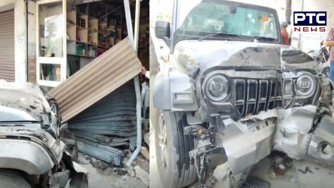 Jalandhar News : ਦੁਕਾਨ 'ਚ ਵੜੀ ਤੇਜ਼ ਰਫ਼ਤਾਰ Thar , ਡਰਾਈਵਰ ਜ਼ਖਮੀ, ਥਾਰ ਡਰਾਈਵਰ 'ਤੇ ਨਸ਼ੇ 'ਚ ਧੁੱਤ ਹੋਣ ਦਾ ਆਰੋਪ