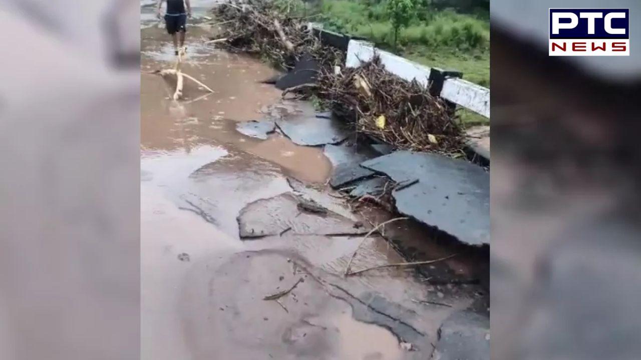 Panchkula Morni Hills : ਉਫਾਨ ’ਤੇ ਪੰਚਕੂਲਾ ਦੇ ਮੋਰਨੀ ਹਿਲਜ਼ ’ਚ ਦਰਿਆ; 1 ਕਰੋੜ ਰੁਪਏ ਦੀ ਲਾਗਤ ਨਾਲ ਬਣਿਆ ਪੁਲ ਪਾਣੀ ’ਚ ਰੁੜ੍ਹਿਆ