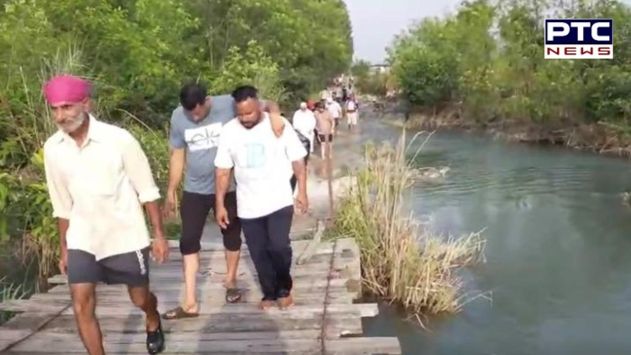 Nangal News : ਪਿੰਡ ਬੇਲਾ ਧਿਆਨੀ 'ਚ ਟੁੱਟਿਆ ਲੱਕੜ ਦੇ ਫੱਟਿਆਂ ਵਾਲਾ ਪੁਲ, ਫ਼ਸਲਾਂ ਵੀ ਹੋਈਆਂ ਖ਼ਰਾਬ