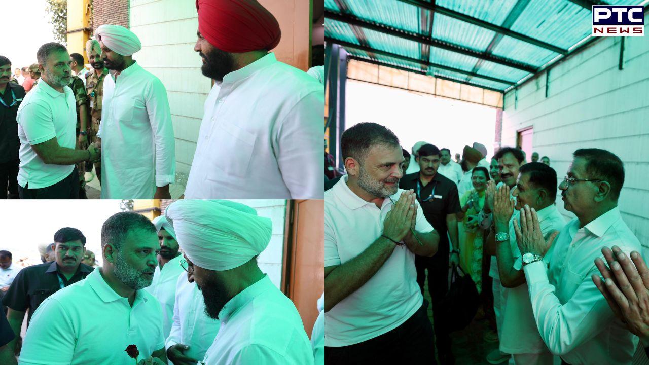 Congress leader Rahul Gandhi arrives in Punjab, visits flood-hit border districts