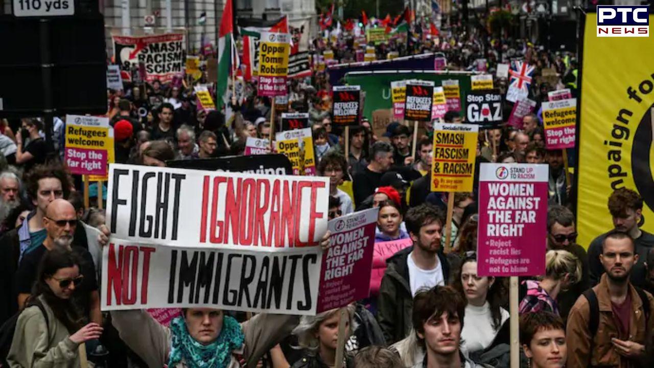 Biggest ever anti-immigration protests sweep London; cops punched, kicked by protesters