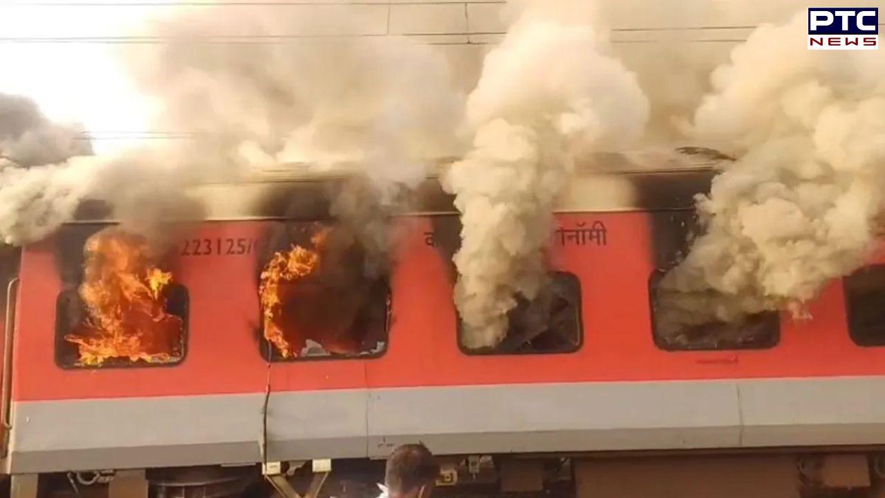 Amritsar-Saharsa Garib Rath catches fire near Sirhind, three AC coaches gutted; miraculous escape for passengers