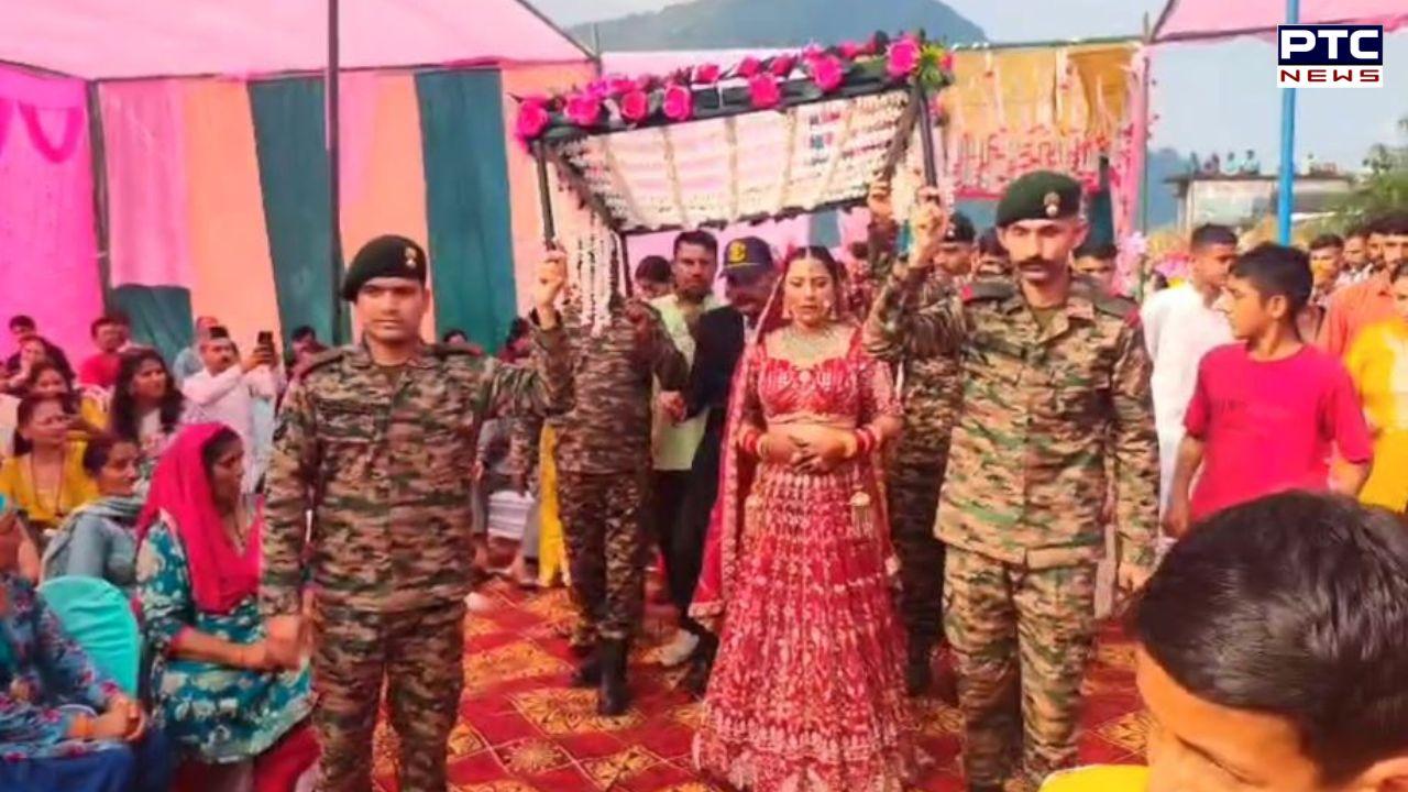 Viral Marriage Video : ਸ਼ਹੀਦ ਦੀ ਭੈਣ ਦੇ ਵਿਆਹ 'ਚ ਫੌਜੀਆਂ ਨੇ ਭਰਾ ਦੇ ਫਰਜ਼ ਕੀਤੇ ਅਦਾ, ਤਸਵੀਰਾਂ ਦੇਖ ਕੇ ਅੱਖਾਂ ਹੋ ਜਾਣਗੀਆਂ ਨਮ