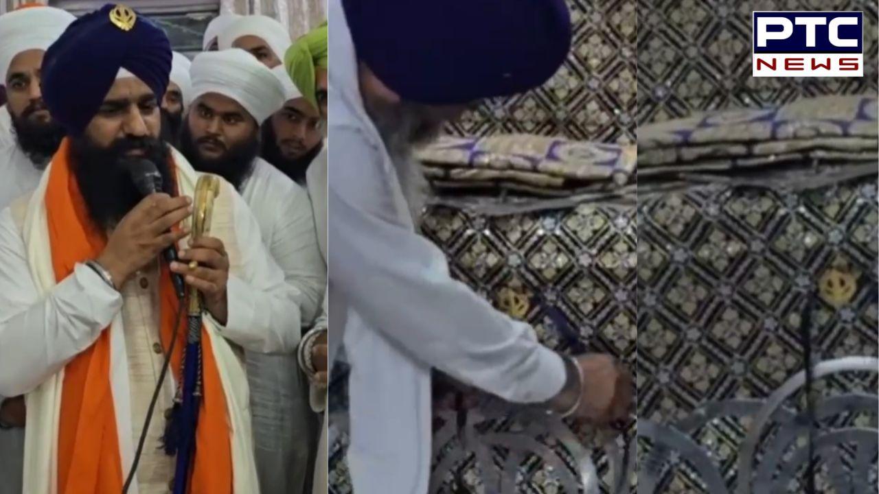 Sri Akal Takht Sahib ਜੀ ਦੇ ਕਾਰਜਕਾਰੀ ਜਥੇਦਾਰ ਕੁਲਦੀਪ ਸਿੰਘ ਗੜਗੱਜ ਨੇ ਸਨਮਾਨ ਵਿੱਚ ਮਿਲਿਆ ਸੋਨੇ ਦਾ ਖੰਡਾ ਕੀਤਾ ਗੁਰੂ ਘਰ ਭੇਂਟ