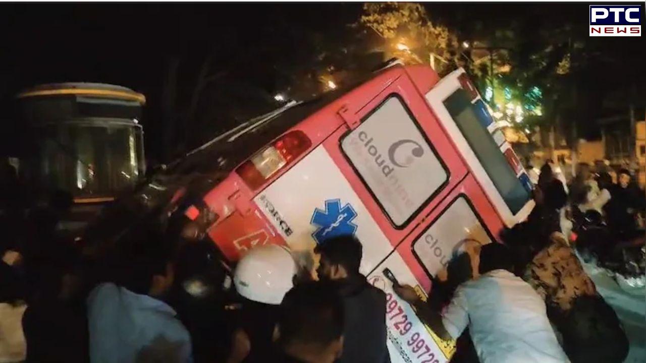 Speeding ambulance jumps red signal, rams into bike killing couple in Bengaluru