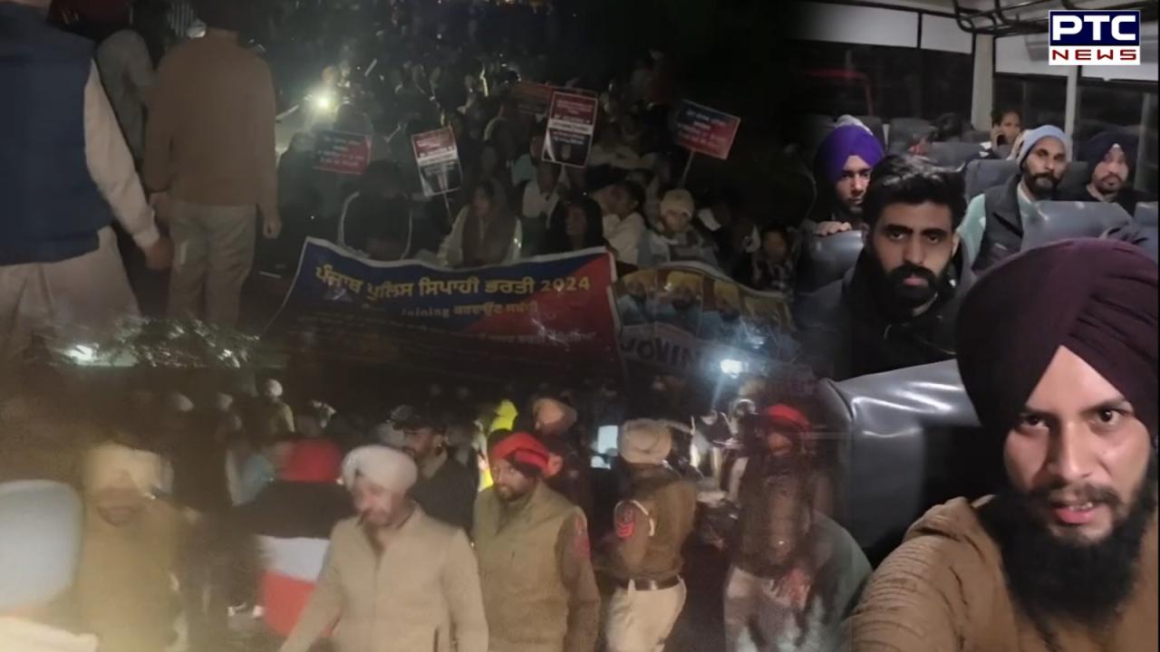 Sangrur Protest : CM ਮਾਨ ਦੀ ਕੋਠੀ ਅੱਗੇ ਧਰਨਾਕਾਰੀ ਮੁੰਡੇ-ਕੁੜੀਆਂ ਨੂੰ ਪੁਲਿਸ ਨੇ ਹਿਰਾਸਤ 'ਚ ਲਿਆ, ਧਰਨੇ 'ਚ ਲਾਈਟਾਂ ਵੀ ਕਰ ਦਿੱਤੀਆਂ ਸਨ ਬੰਦ