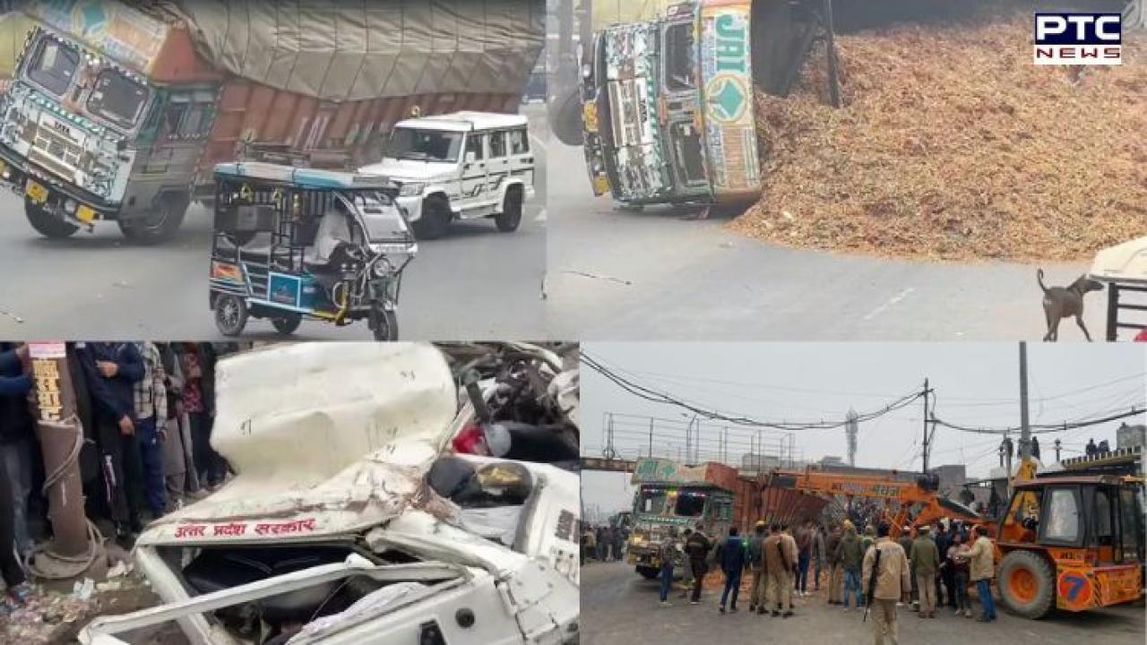UP tragic accident: Husk-laden truck overturns on Bolero, flattens SUV; driver killed