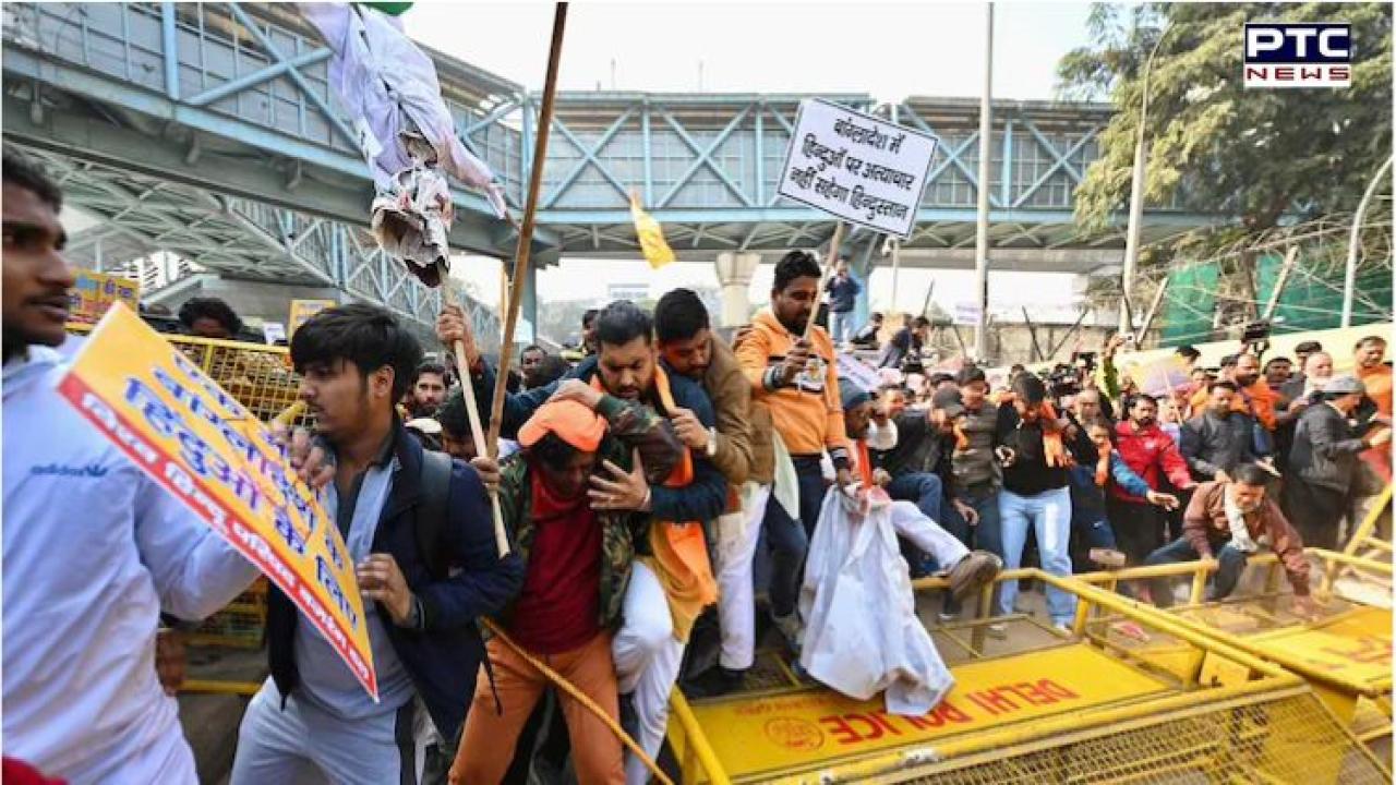 Dipu Das killing: Protests turn violent outside Bangladesh Embassy in Delhi