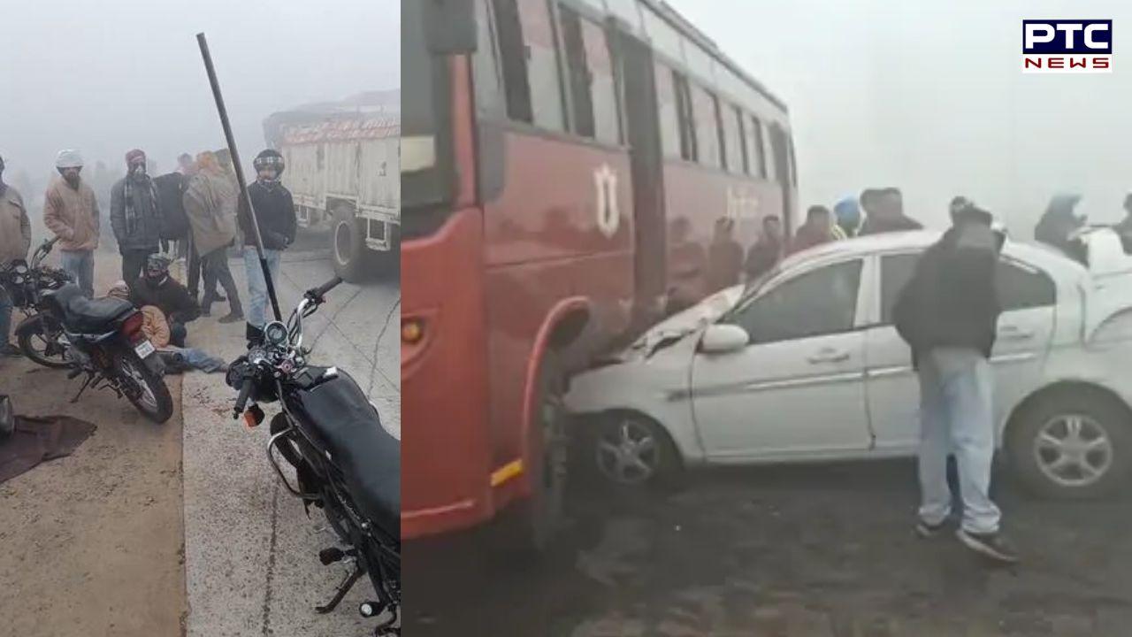 One killed, five injured in multi-vehicle collision on Ludhiana highway