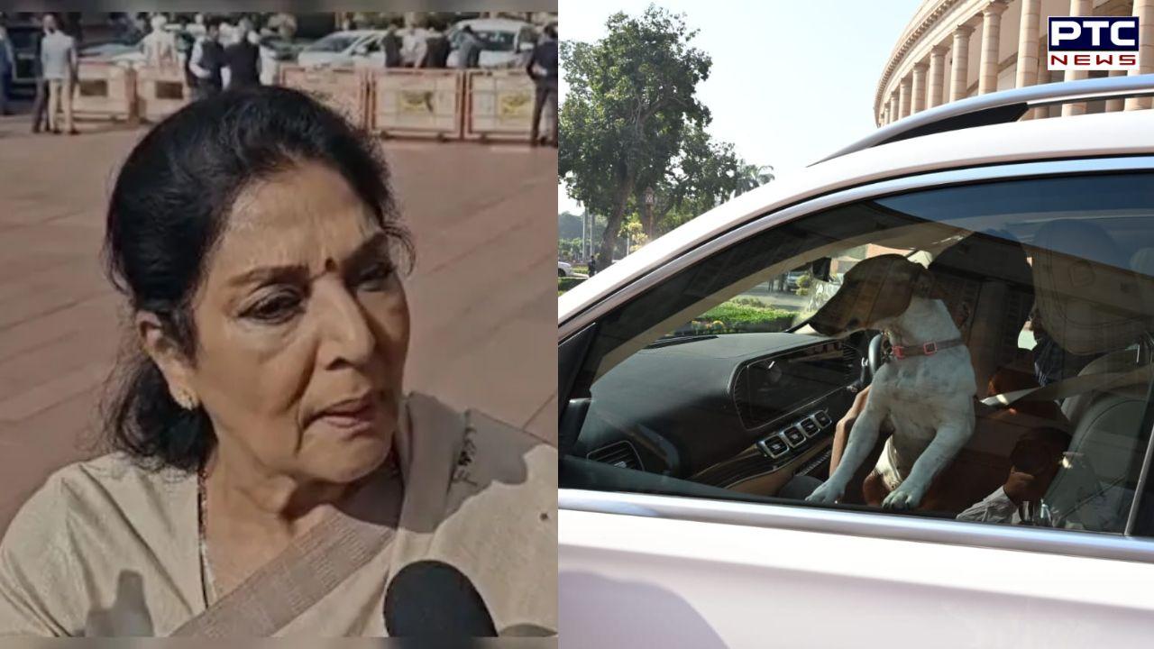 Winter Parliament Session : ''ਅਸਲੀ ਕੱਟਣ ਵਾਲੇ ਤਾਂ ਅੰਦਰ ਬੈਠੇ ਐ...'', ਪਾਰਲੀਮੈਂਟ 'ਚ ਕੁੱਤੇ ਨੂੰ ਲੈ ਕੇ ਪਹੁੰਚੀ MP ਰੇਨੂੰਕਾ ਚੌਧਰੀ