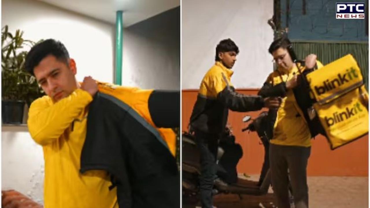 Raghav Chadha spends a day as Blinkit delivery partner; watch