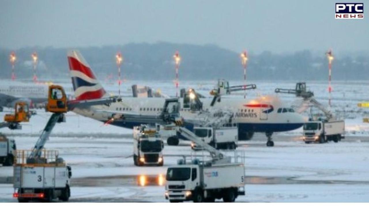 Over 100 flights cancelled at Frankfurt Airport in Germany as heavy snow disrupts operations