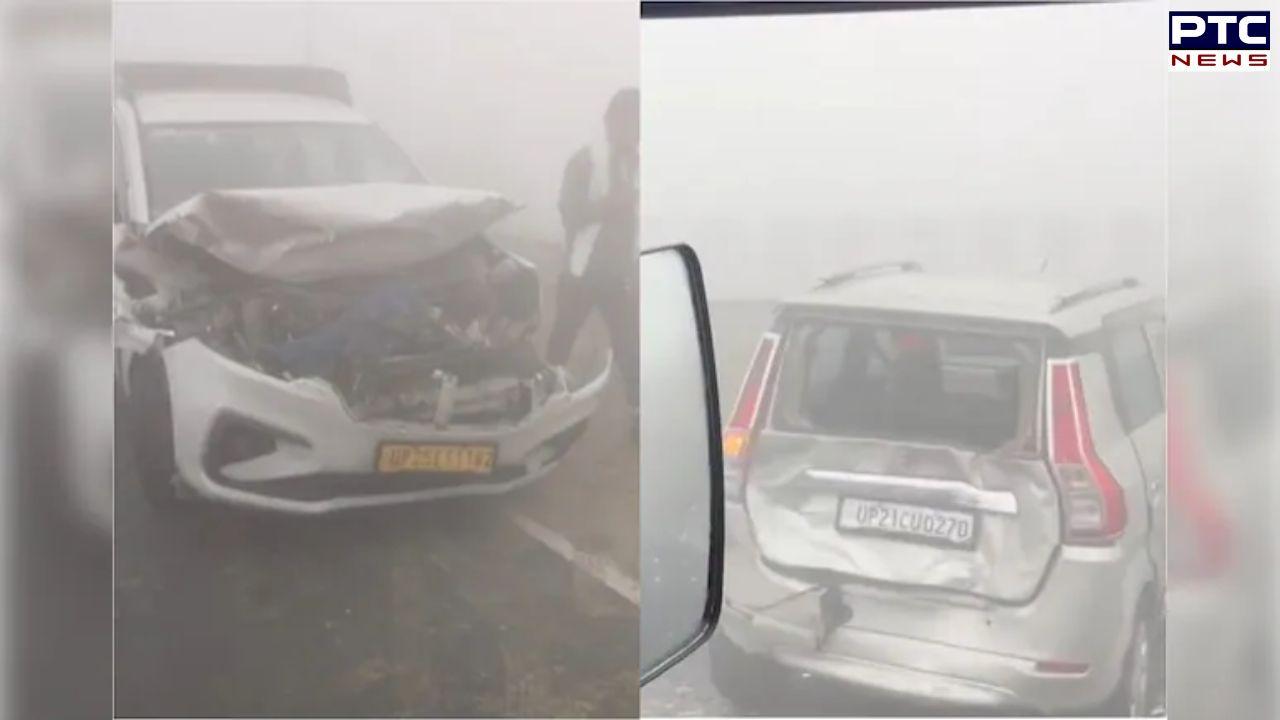 Dense fog triggers multi-vehicle collision on Delhi-Lucknow Highway, 12 injured