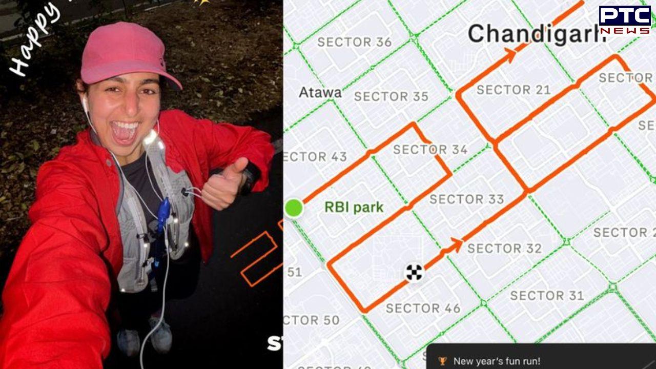 Trending: Chandigarh woman traces number 26 on city map as she covers 26 km running
