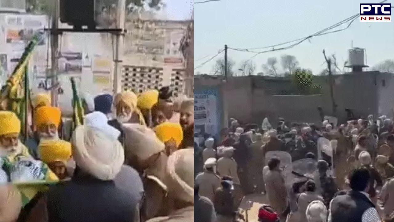 Clash between protesting farmers and police in Bathinda; stones pelted, tear gas fired