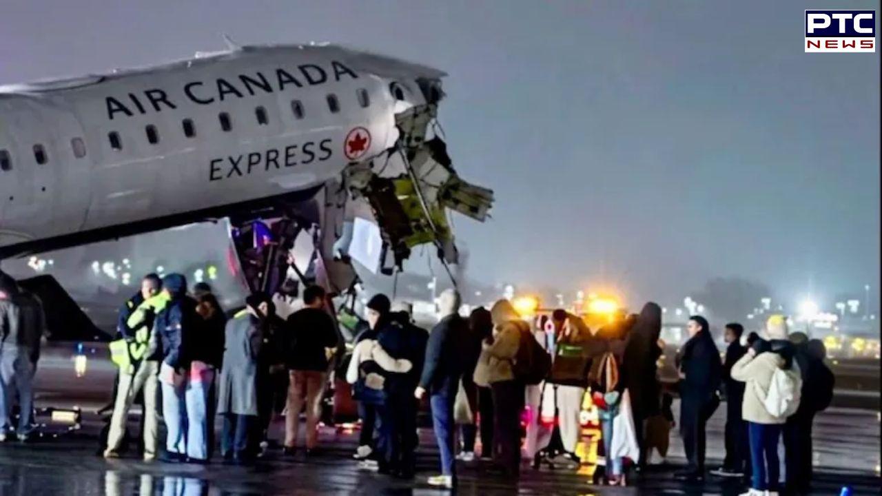 Air Canada plane collides with ground vehicle at New York airport, several injured