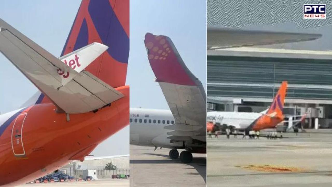 SpiceJet aircraft hits parked Akasa Air plane at Delhi Airport, both planes damaged, no injuries