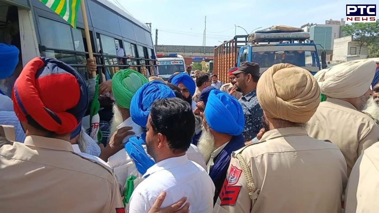 Farmers detained in Moga after clash with police during protest against CM Bhagwant Mann