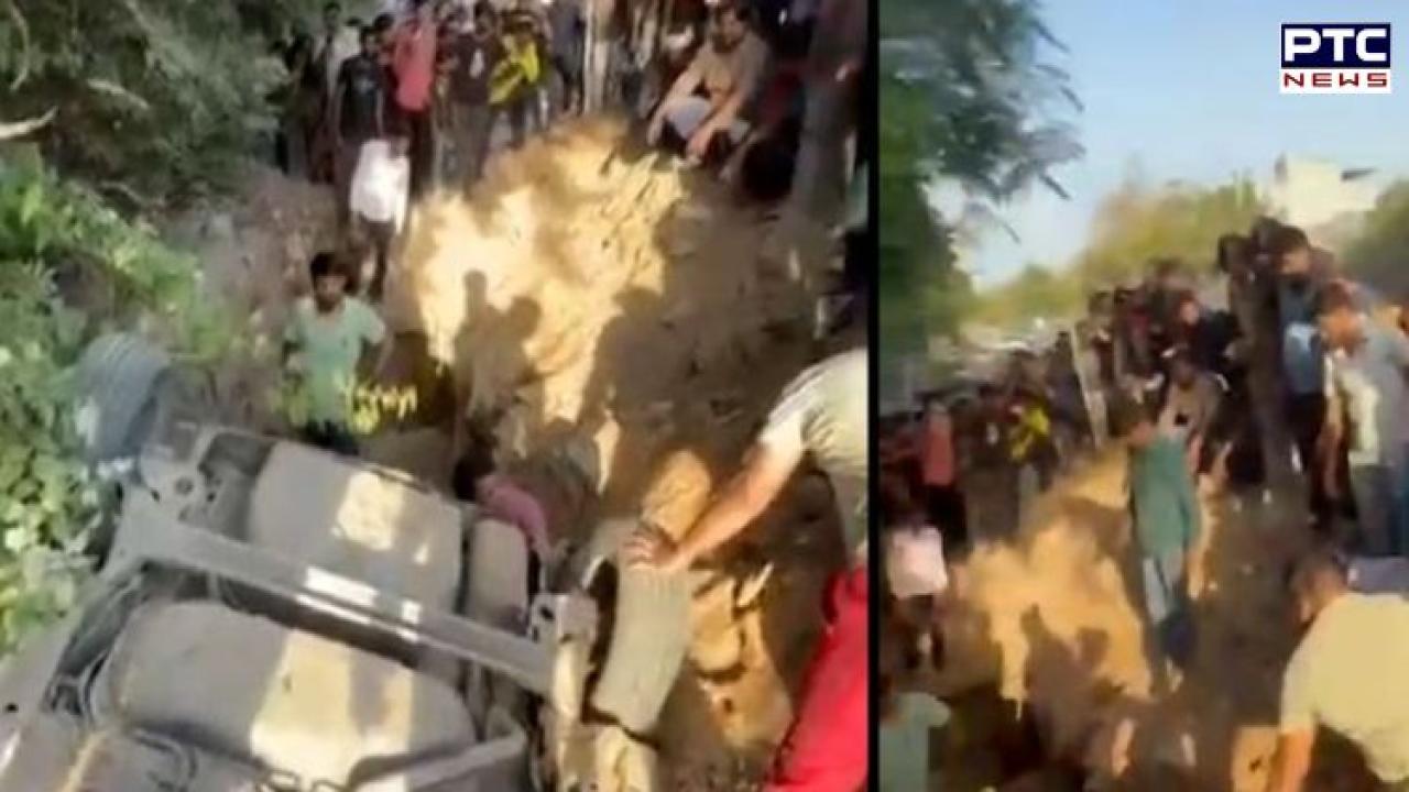 Professor escapes unhurt after car falls into open pit in Gurugram’s Sushant Lok