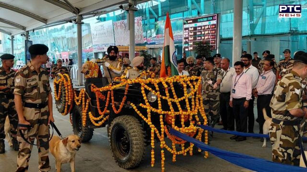 Heartfelt tribute: CISF sniffer dog 'Max' retires with full honours at Amritsar airport