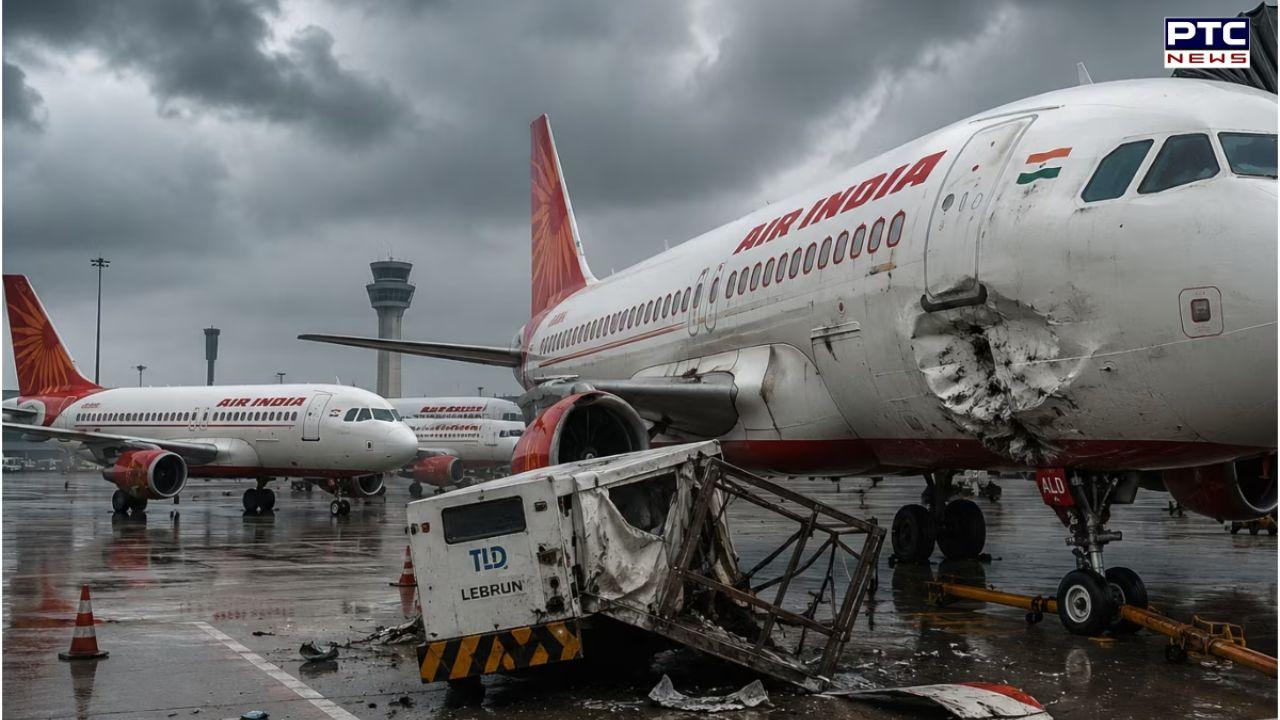 Three Air India aircrafts damaged  by ground equipment at Delhi airport due to sudden storm