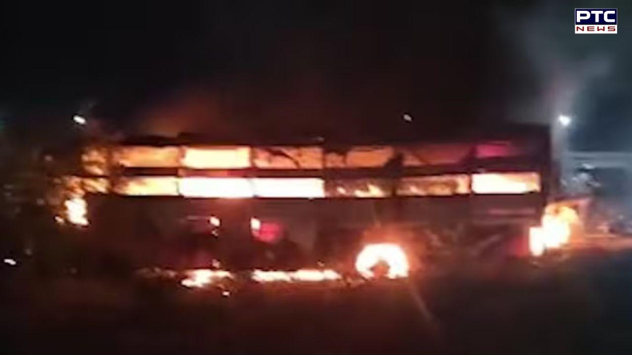 Eight killed, several injured as bus rams into truck, catches fire on Delhi-Mumbai Expressway