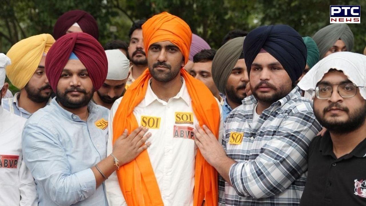 ABVP-SOI candidate Ankit Bidhan wins Panjab University students’ council president post