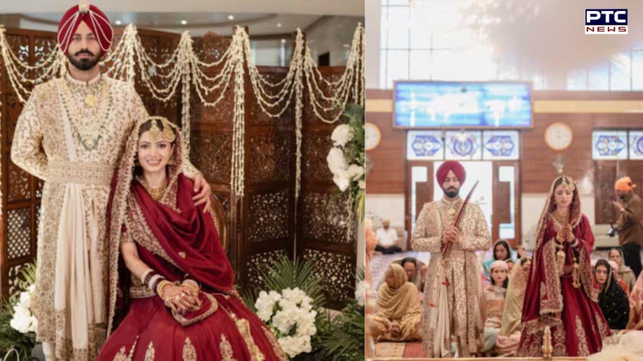 Indian cricketer Ramandeep Singh ties the know with long-time beau Charlie Chauhan in intimate ceremony| See pictures