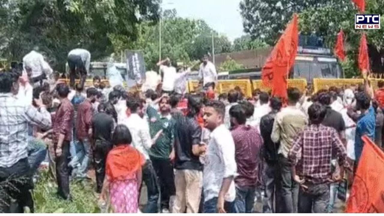 Punjab pharmacy paper leak protest: Police use water cannons on ABVP, Youth Congress workers in Chandigarh