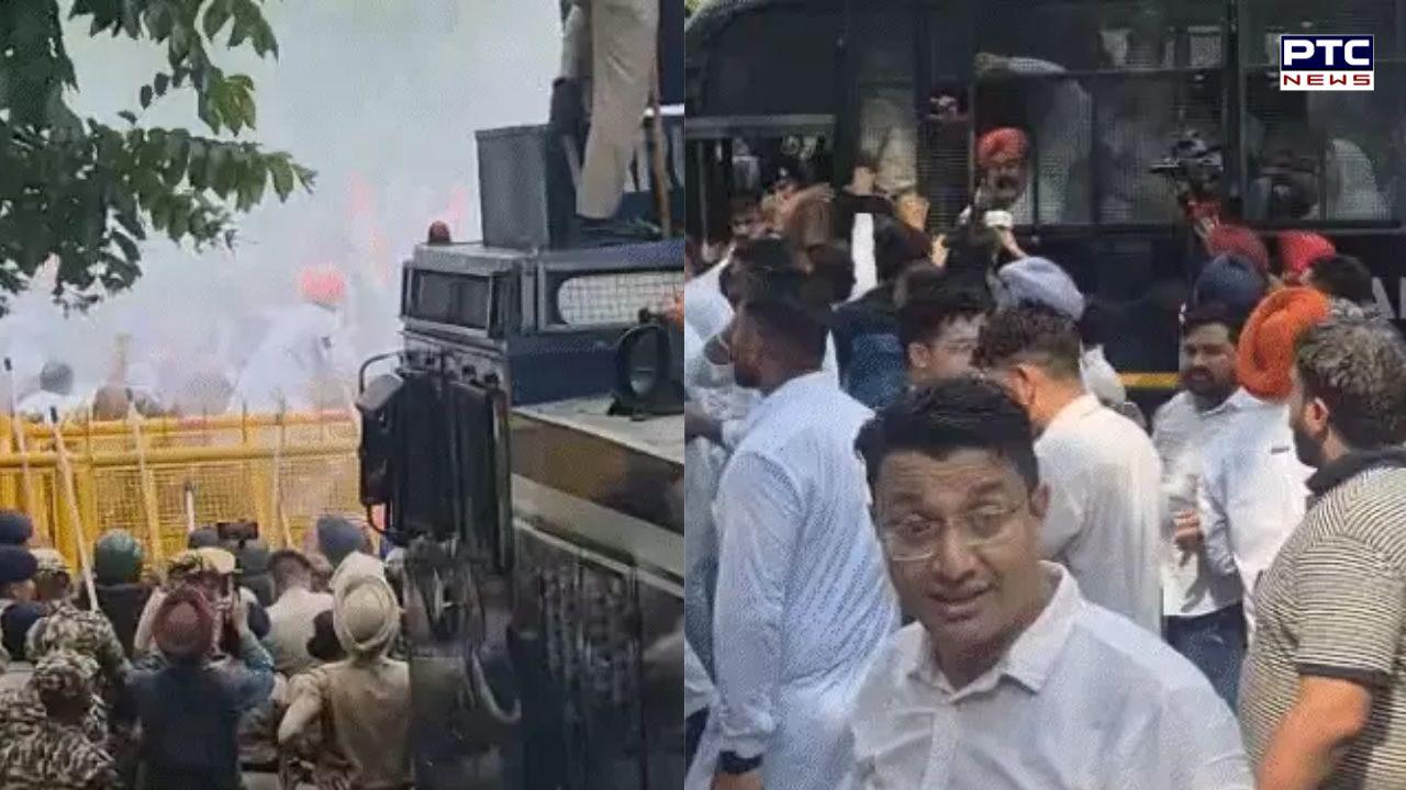 Chandigarh Police detain Sachin Pilot, Raja Warring as Congress protest against Harpal Cheema over Gulzar Singh's death