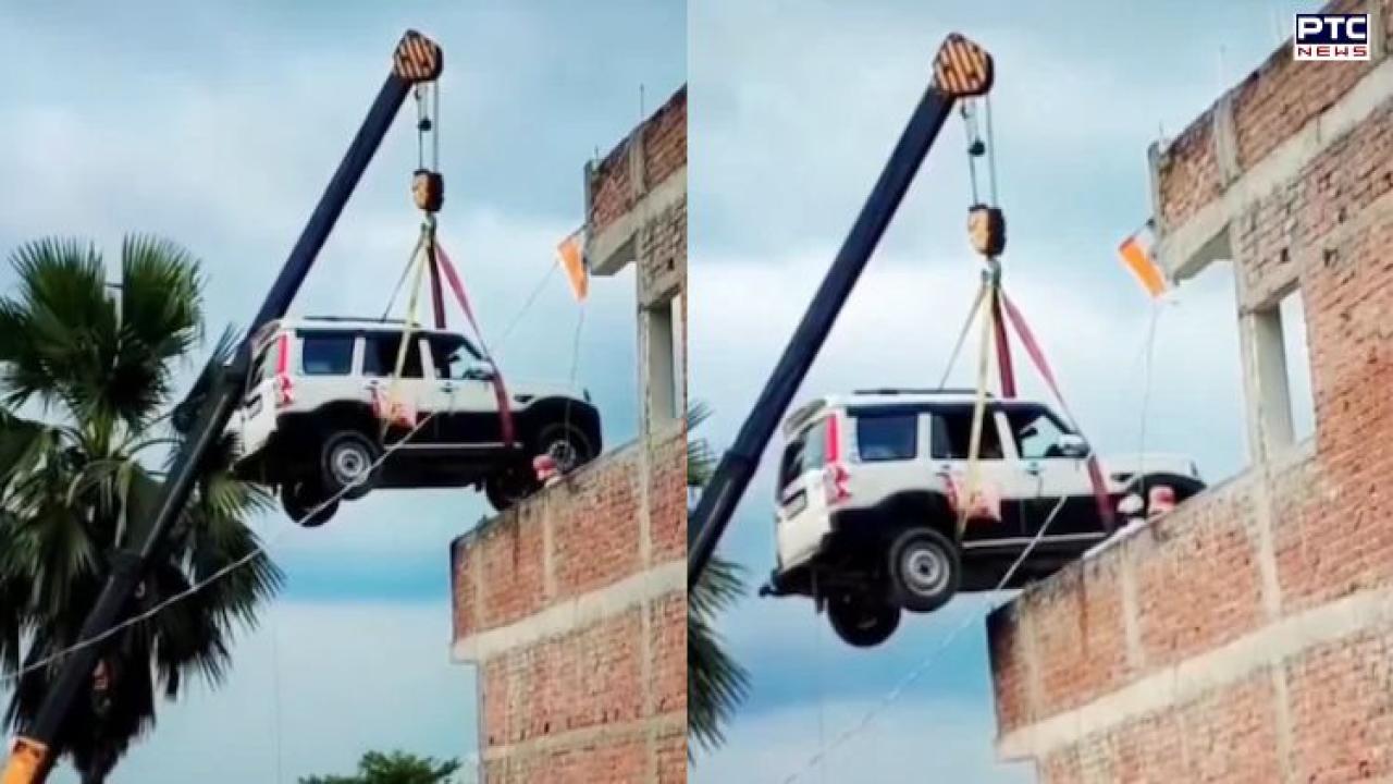 Trending: Fearing theft, Bihar man parks Mahindra Scorpio on his house roof, video goes viral
