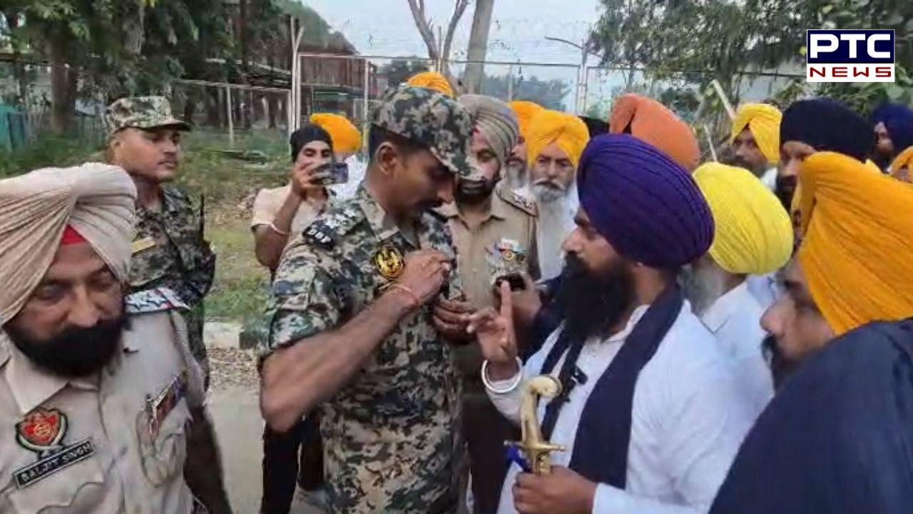 Jathedar Kuldeep Singh Gargaj stages protest near Zero Line after BSF stops religious programme