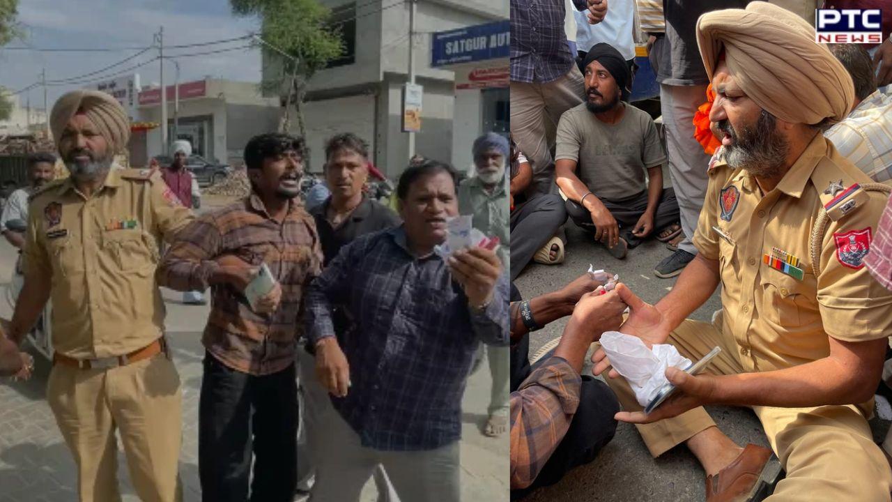 ਪੰਜਾਬ ਪੁਲਿਸ ਦਾ ASI ਚਿੱਟੇ ਦਾ ਸੇਵਨ ਕਰਦਿਆਂ ਫੜਿਆ, ਲੋਕਾਂ ਨੇ ਕੀਤੀ ਕੁੱਟਮਾਰ ਤੇ ਤੋੜੇ ਸ਼ੋਅਰੂਮ ਦੇ ਸ਼ੀਸ਼ੇ
